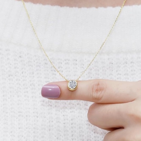 Sterling Solitaire Necklace in 3 Colors w Review! - Picture 9 of 10